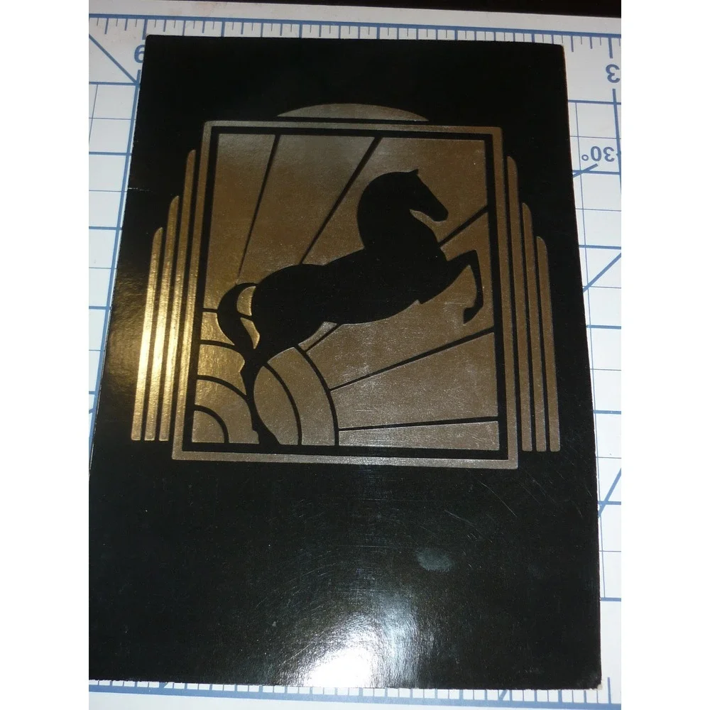 Vintage Summertree Press Art Deco Horse Card Equus Ken Patrick Hallmark Foil